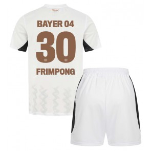 Bayer Leverkusen Jeremie Frimpong #30 Borta Kläder Barn 2024-25 Kortärmad (+ Korta byxor)